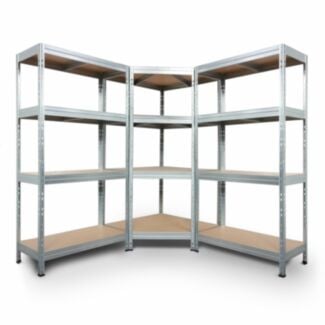 Bezšroubový kovový regál RIVET CORNER PACK 180x180x180x45 cm