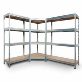 Bezšroubový kovový regál RIVET CORNER PACK 180x210x180x45 cm