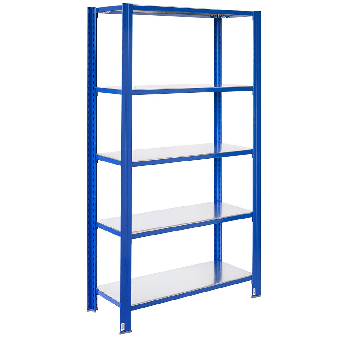 Bezšroubové kovové regál 200x60x30cm T profil, 5 polic