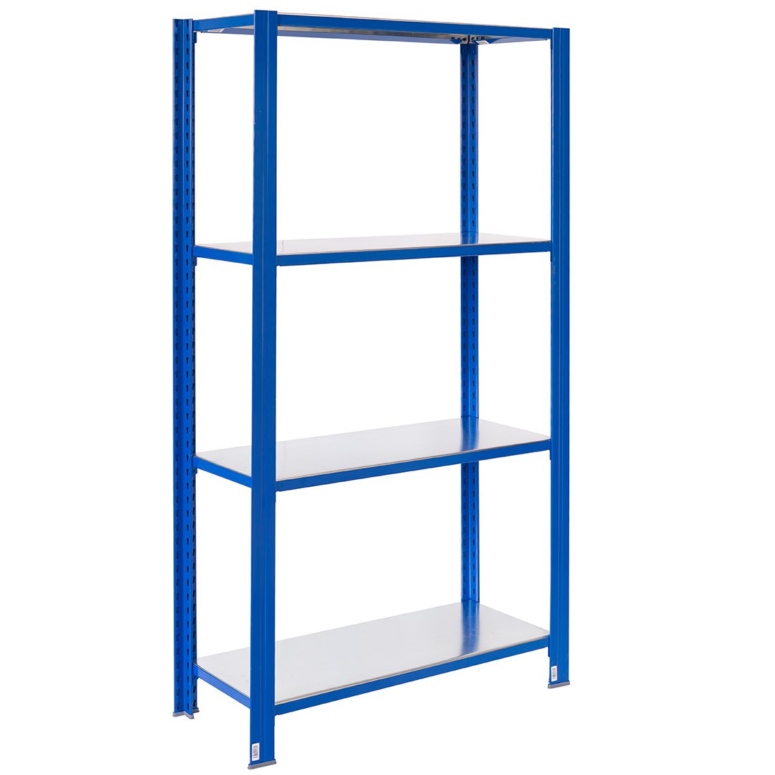Bezšroubové kovové regál 250x80x50cm T profil, 4 police