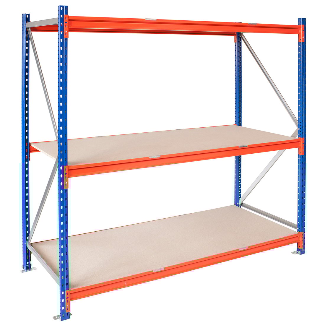 REGÁL LONGSPAN, Kovový regál 200x185x80cm, 3x DTD police, 800kg na polici