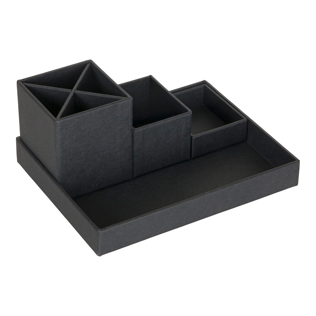 Stolní organizér LENA ze 100% recyklovatelného papíru, černý