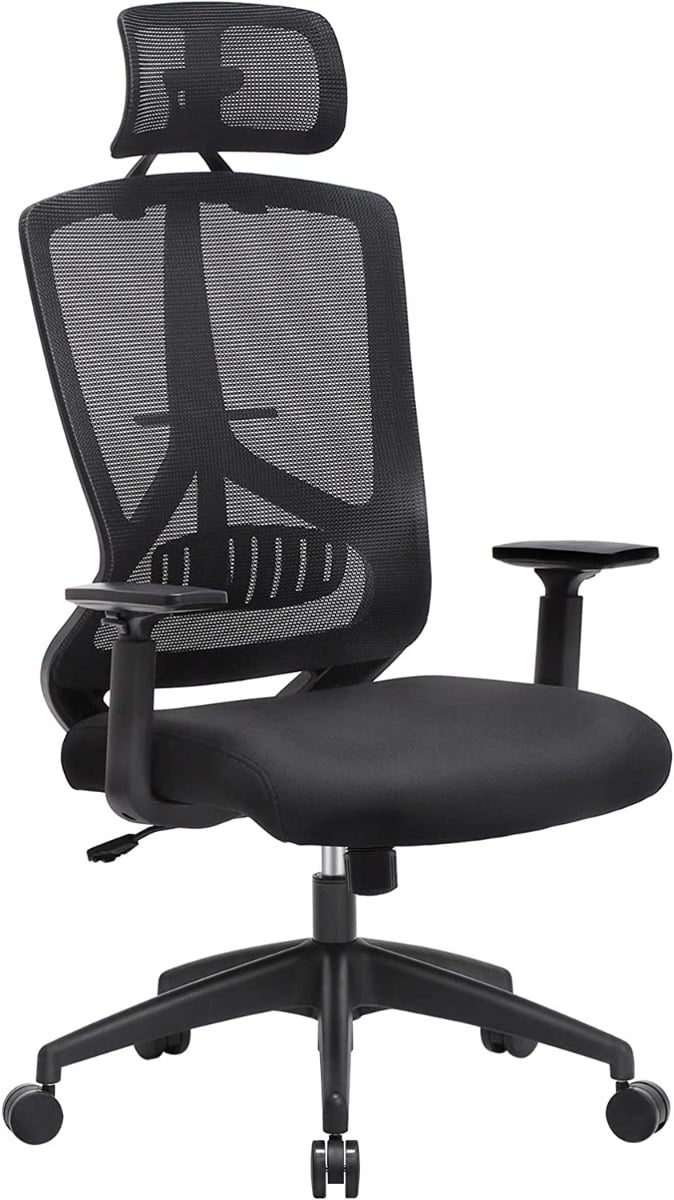 Kancelářská židle, Ergonomická, Výškově nastavitelná, Černá, 118.5-125x69x67,5cm
