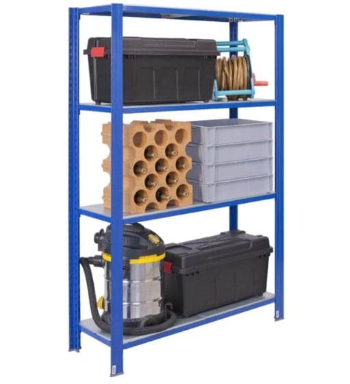 Bezšroubový kovový regál 250x120 cm (VxŠ) T profil