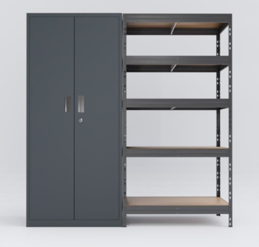 Régal RIVET PACK 180x90x45cm s plechová skříň 180x80x45cm